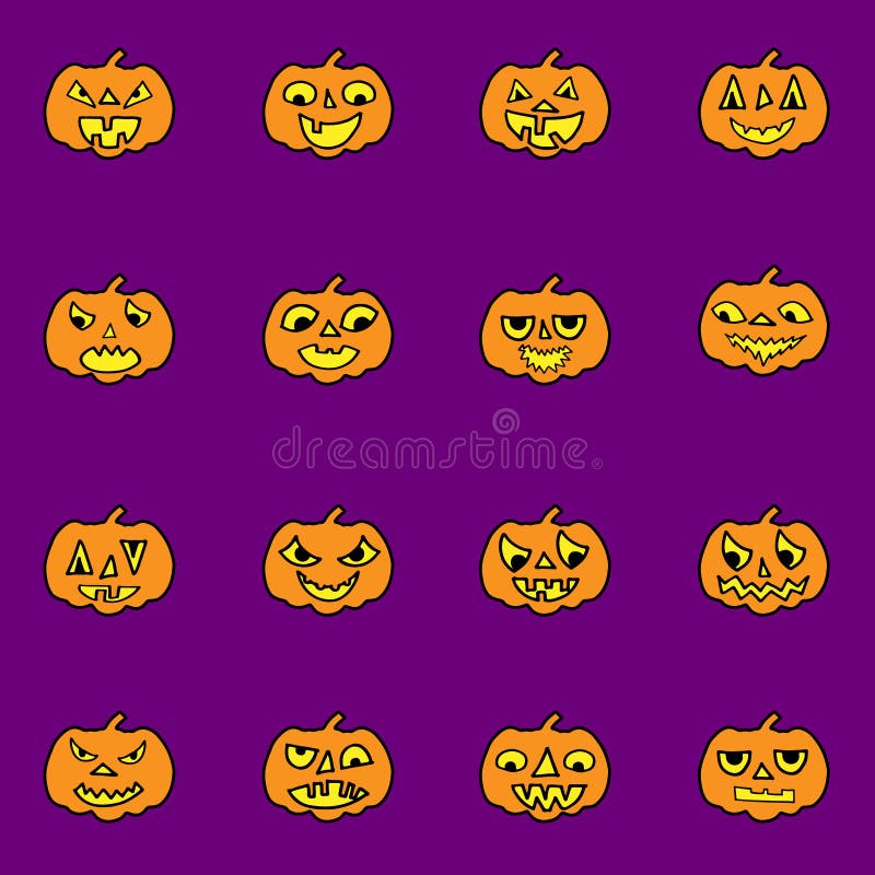 Значки тыквы с страшными смешными сторонами вектор иллюстрации halloween бесплатная иллюстрация Значки тыквы с страшными смешными сторонами вектор иллюстрации halloween бесплатная иллюстрация