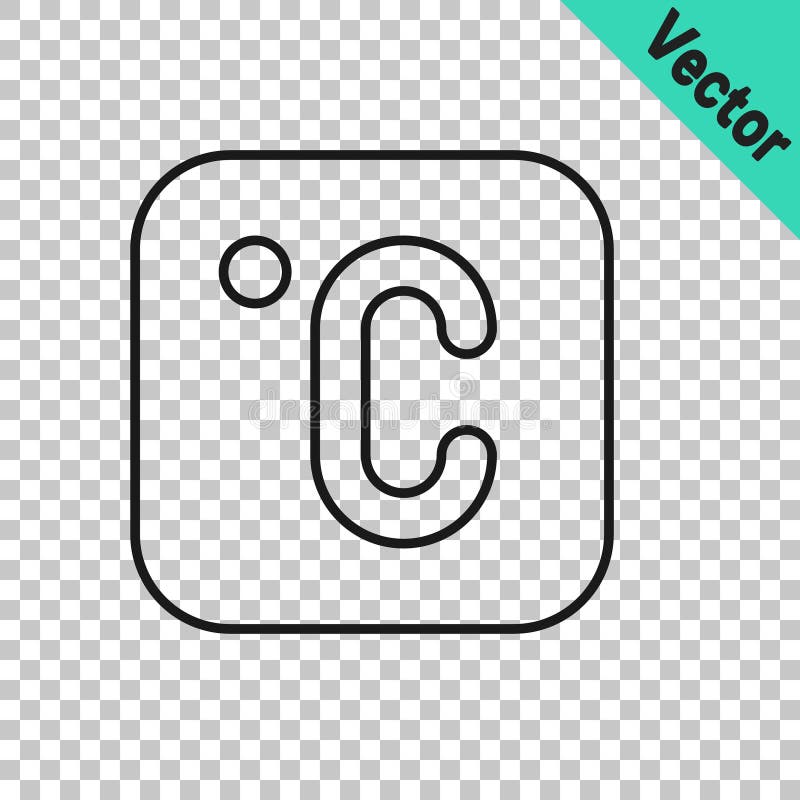 значок celsius черной линии изолирован на прозрачном фоне. вектор иллюстрация вектора