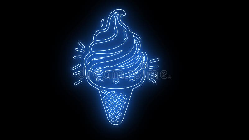 значок gelato с ярким неоновым эффектом бесплатная иллюстрация