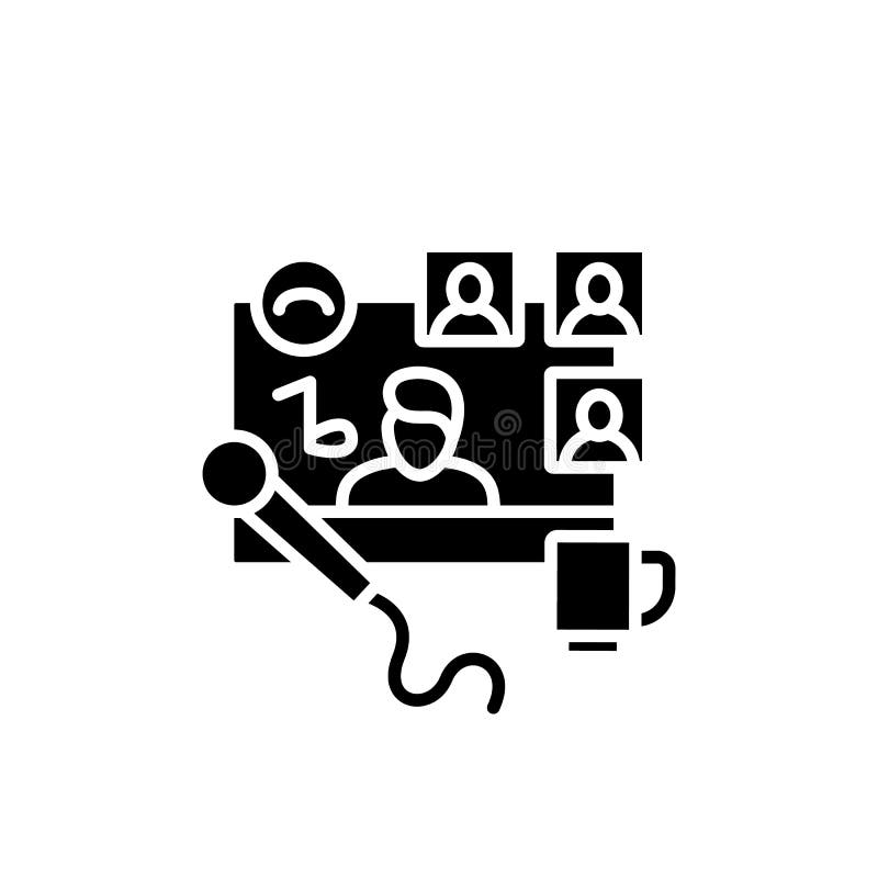 Значок glyph meetup karaoke иллюстрация штока