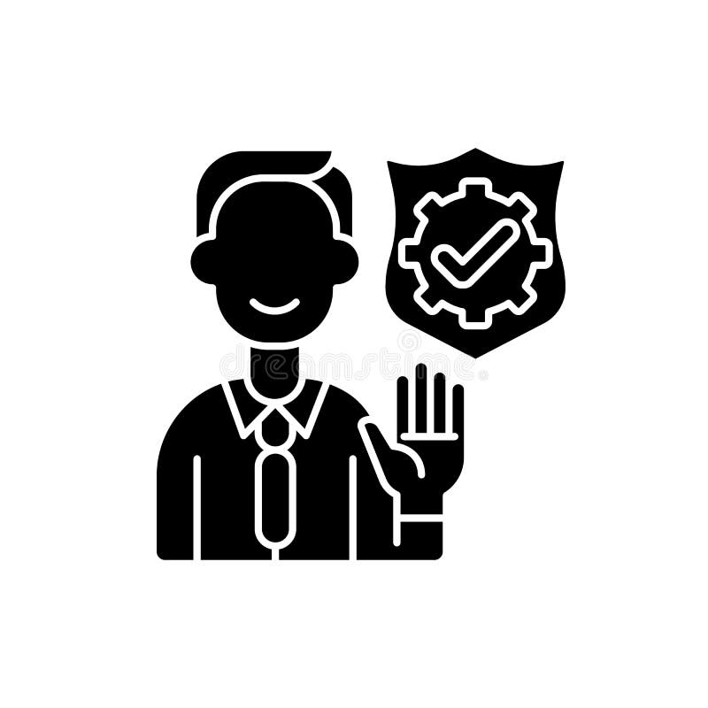 Значок glyph целостности черный бесплатная иллюстрация