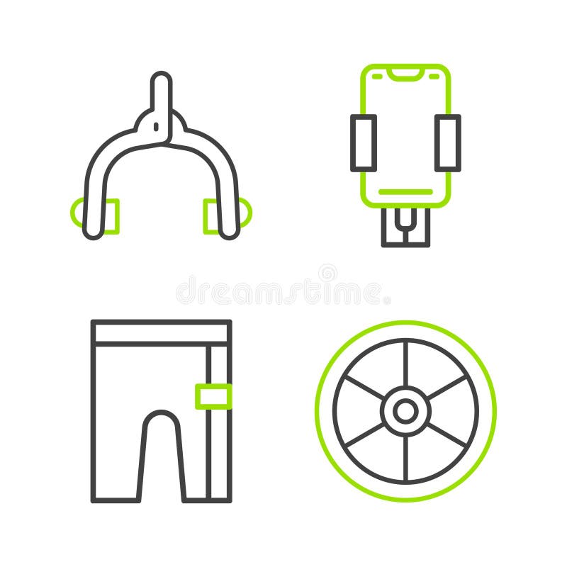 значок 'set line bycle cycle cycling shorts' (велосипедные шорты). вектор иллюстрация штока