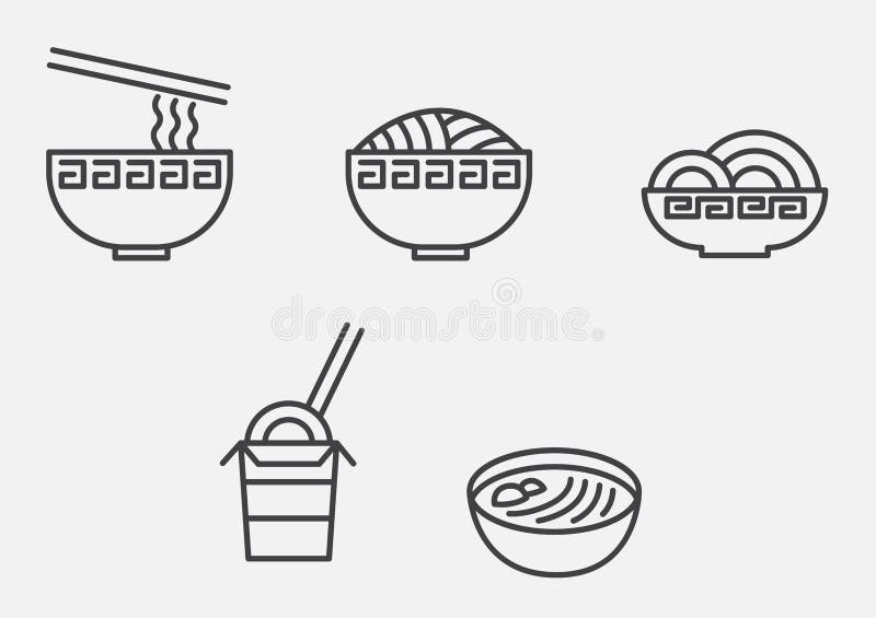Значок udon и лапши лапшу иллюстрация штока