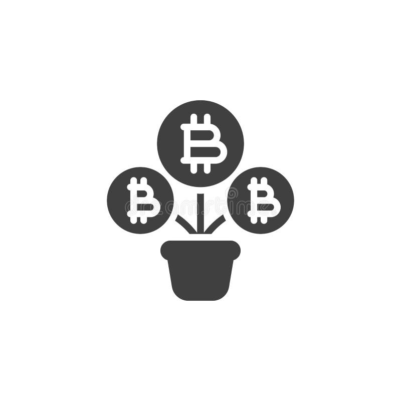 Значок вектор развития bitcoin иллюстрация штока