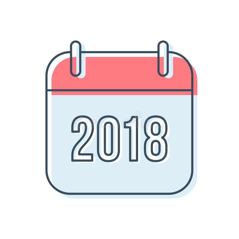 Значок вектора календаря Нового Года 2018 иллюстрация штока Значок вектора календаря Нового Года 2018 иллюстрация штока