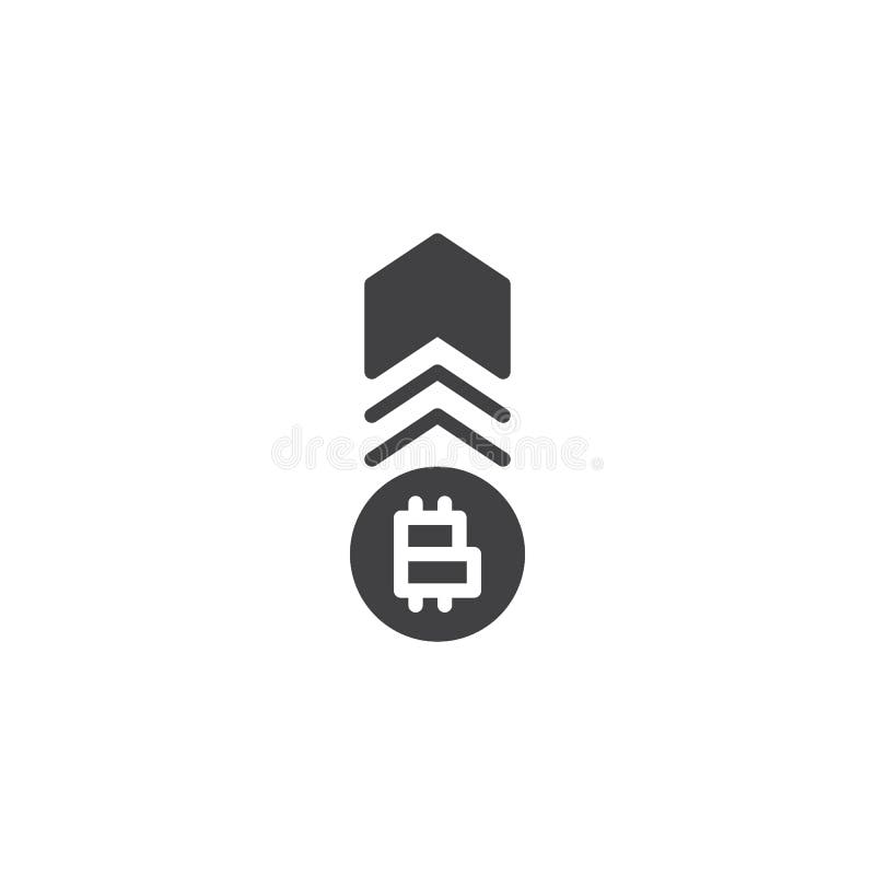 Значок вектора роста тарифа Cryptocurrency иллюстрация штока