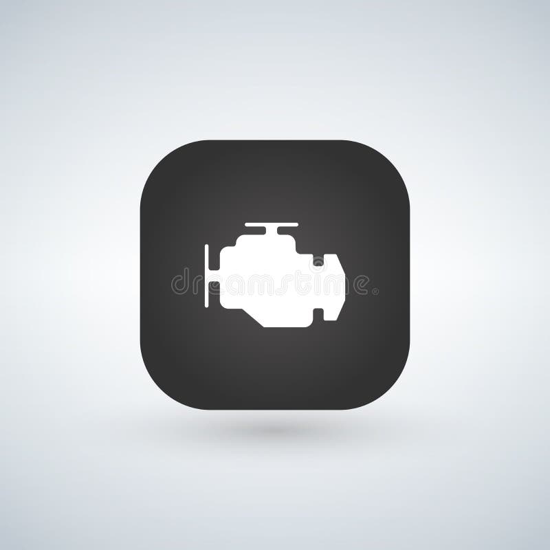 Значок двигателя автомобиля изолированный на кнопке app Ультрамодный простой символ для дизайна или кнопки вебсайта к передвижном иллюстрация вектора Значок двигателя автомобиля изолированный на кнопке app Ультрамодный простой символ для дизайна или кнопки вебсайта к передвижном иллюстрация вектора