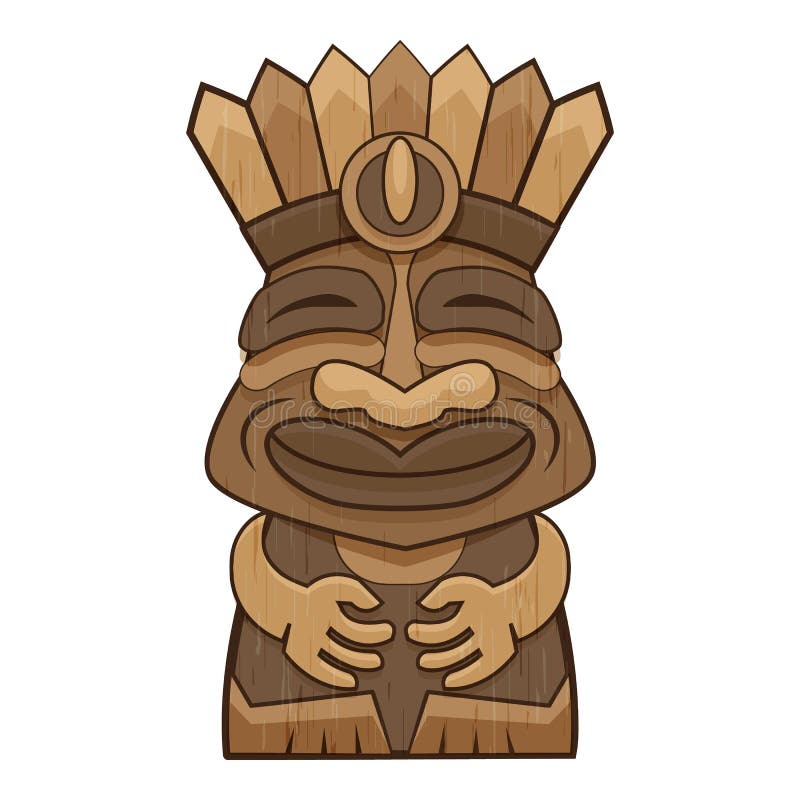 Значок идола tiki бога, стиль мультфильма бесплатная иллюстрация Значок идола tiki бога, стиль мультфильма бесплатная иллюстрация