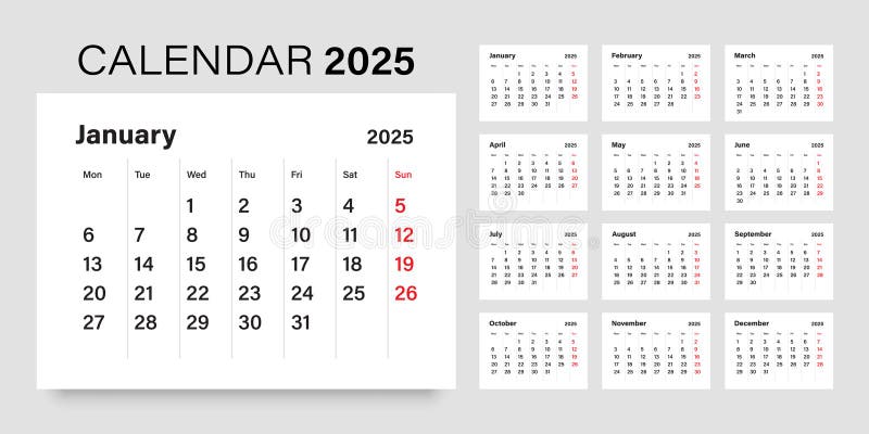 значок календаря на 2025 год в плоском стиле. векторная иллюстрация планера на изолированном фоне. бизнес-концепция знака календер иллюстрация штока