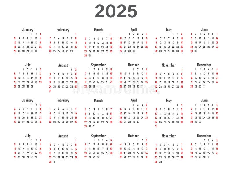 значок календаря на 2025 год в плоском стиле. векторная иллюстрация планера на изолированном фоне. бизнес-концепция знака календер бесплатная иллюстрация