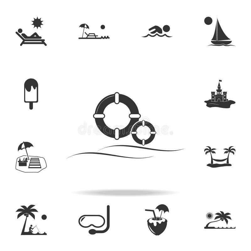 Значок колец жизни Детальный комплект значков праздников пляжа Наградной качественный графический дизайн Один из значков собрания