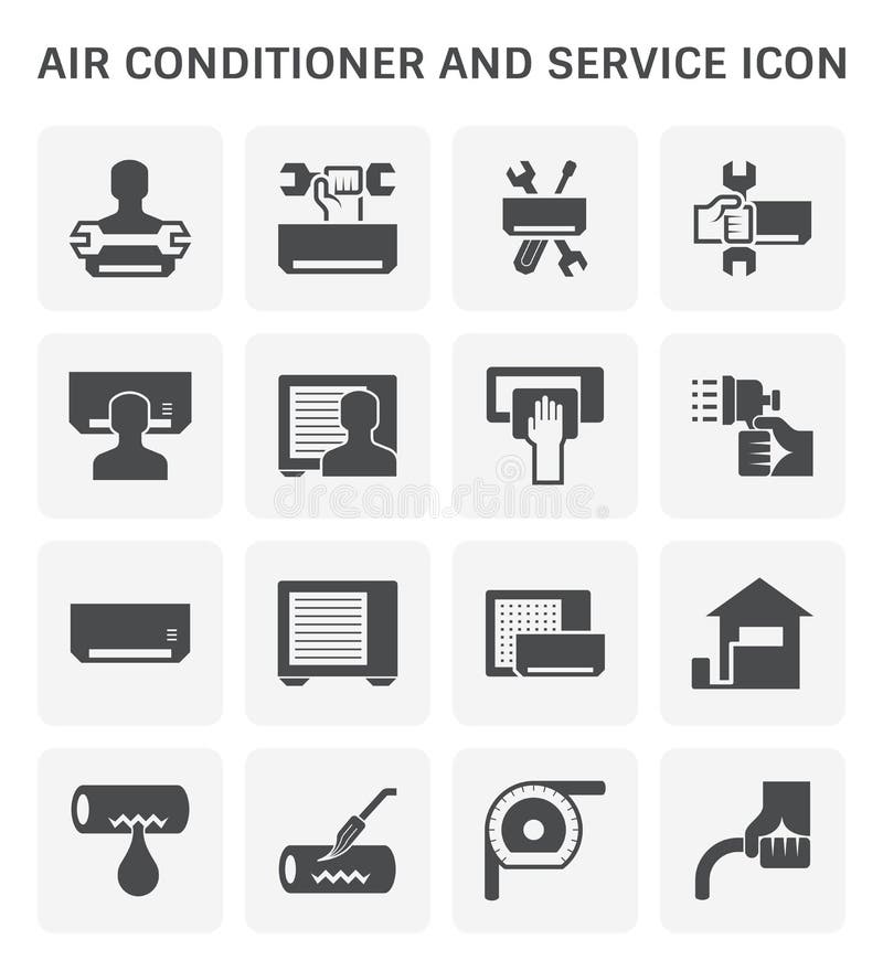 Air conditioner and service vector icon set design. Air conditioner and service vector icon set design