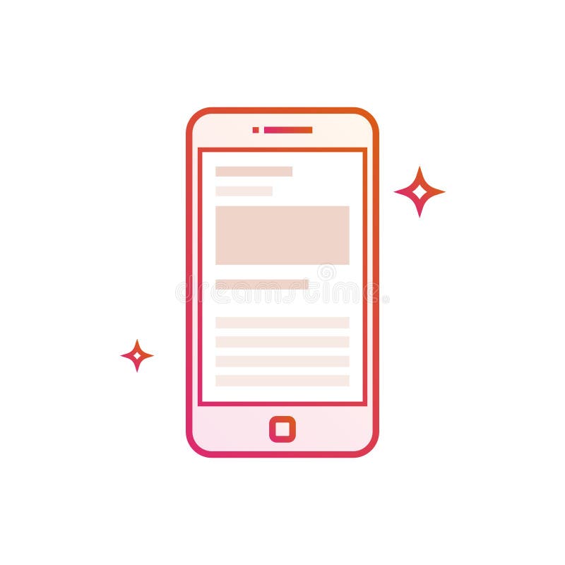 Значок мобильного телефона или smartphone Линия иллюстрация градиента вектора на белой предпосылке иллюстрация штока Значок мобильного телефона или smartphone Линия иллюстрация градиента вектора на белой предпосылке иллюстрация штока