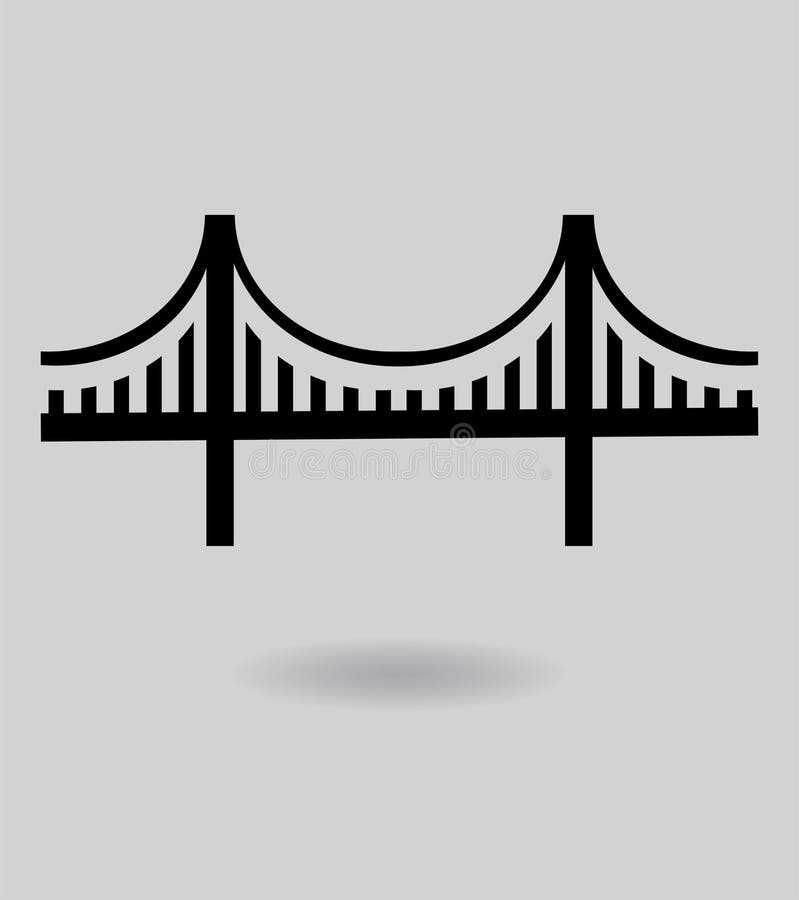 Vector illustration of a golden gate bridge icon. abstract symbol. black silhouette. Vector illustration of a golden gate bridge icon. abstract symbol. black silhouette.