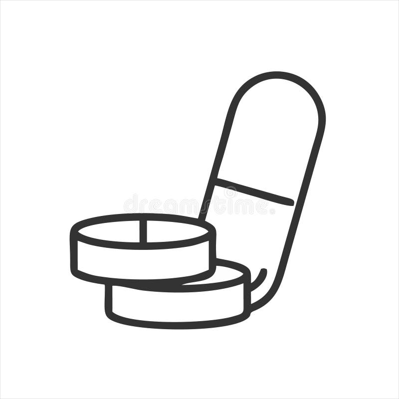 Значок наркотиков в изоляции на белом фоне капсулы из коллекции частей тела. бесплатная иллюстрация