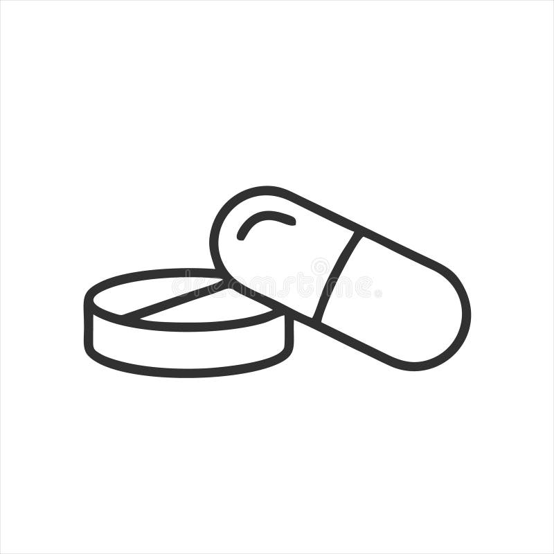 Значок наркотиков в изоляции на белом фоне капсулы из коллекции частей тела. бесплатная иллюстрация