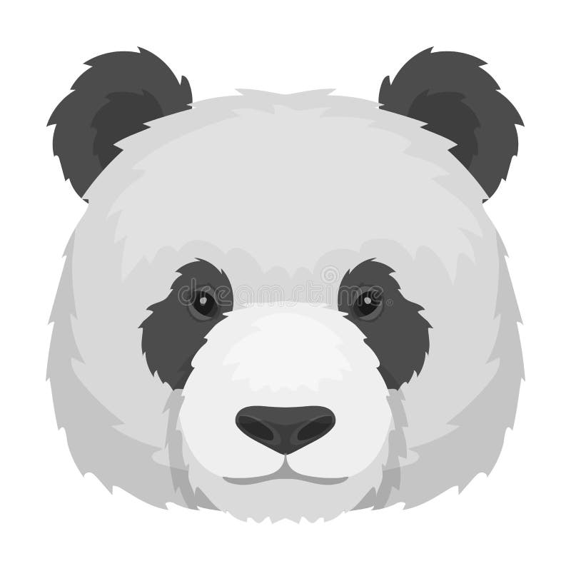 Значок панды в стиле шаржа изолированный на белой предпосылке Реалистическая иллюстрация вектора запаса символа животных