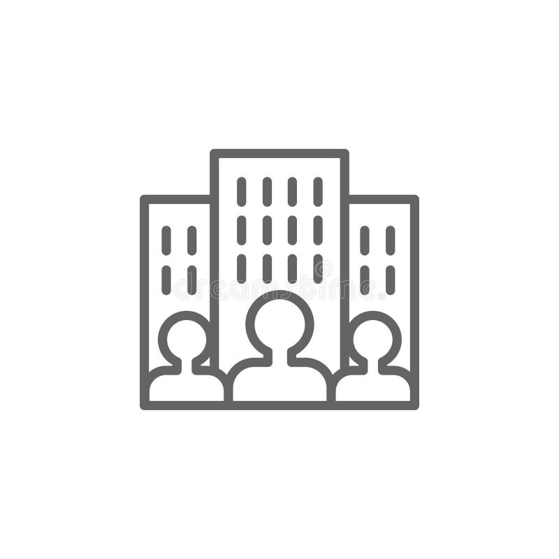 Значок плана людей предприятия Элементы линии значка иллюстрации дела E иллюстрация штока