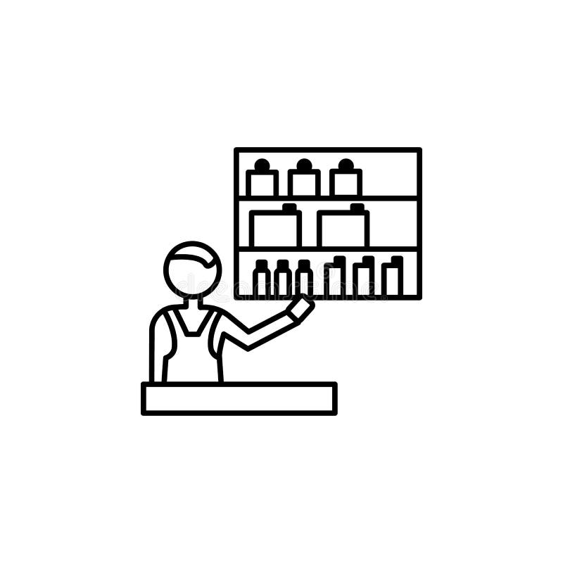 значок плана продавца косметик Элемент значка покупок для передвижных apps концепции и сети Тонкая линия значок продавца косметик иллюстрация штока значок плана продавца косметик Элемент значка покупок для передвижных apps концепции и сети Тонкая линия значок продавца косметик иллюстрация штока