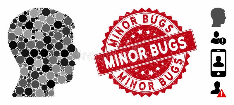 Значок профиля Collage Man Head Profile со штампом Scratched Minor Bugs бесплатная иллюстрация