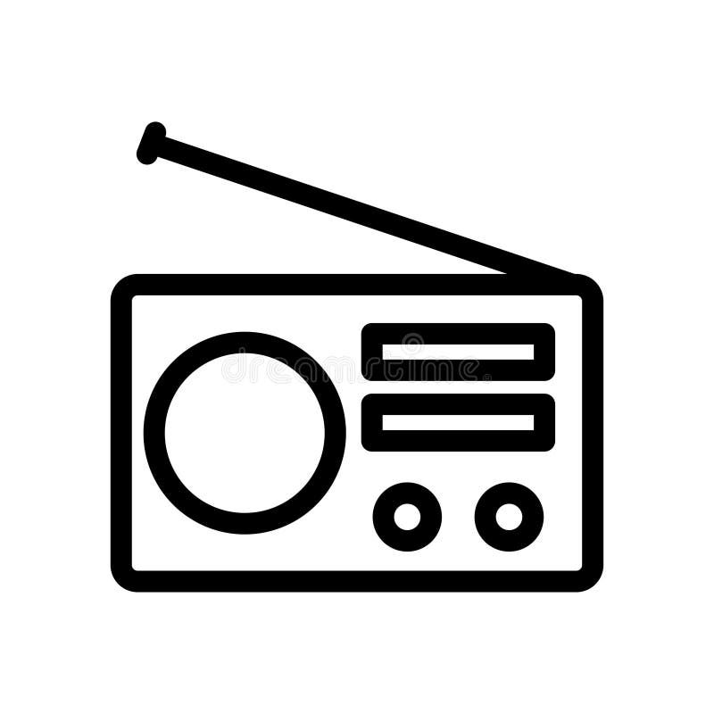 значок радио. широковещательный символ fm. редактируемая обводка иллюстрация штока
