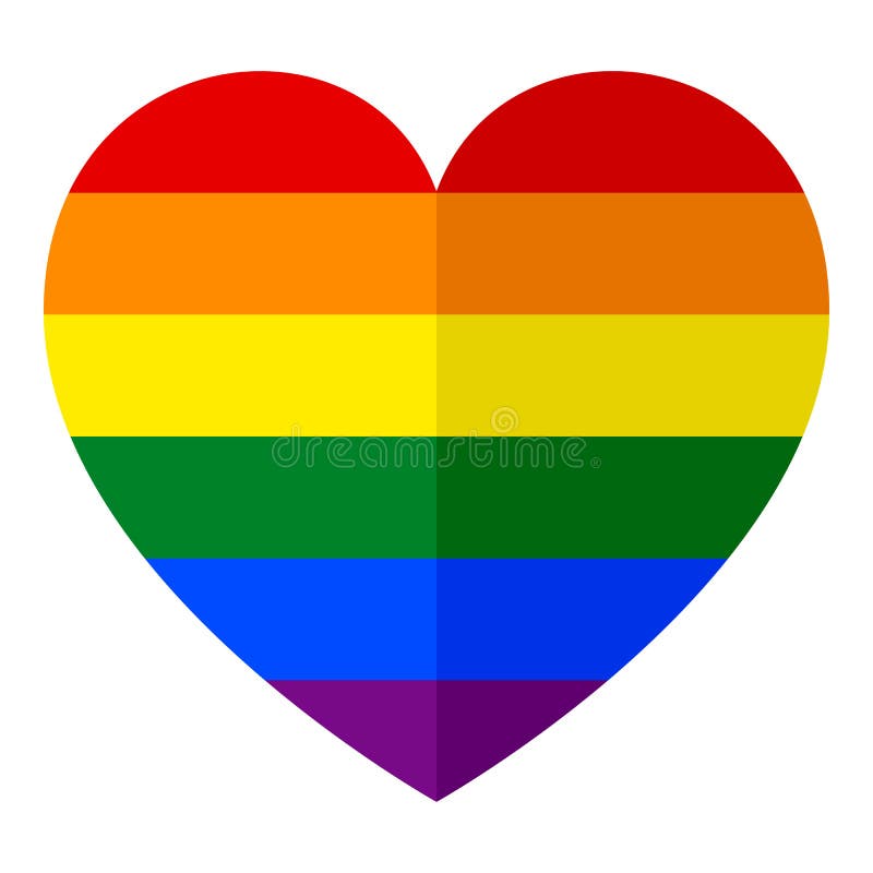 Значок сердца радуги LGBT плоский на белизне бесплатная иллюстрация Значок сердца радуги LGBT плоский на белизне бесплатная иллюстрация
