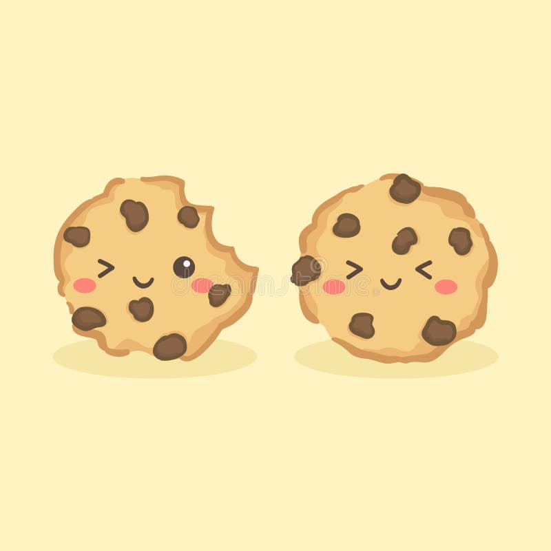 Значок символа мультипликатора векторного рисунка мультипликатора Choco Chip Cookies иллюстрация вектора