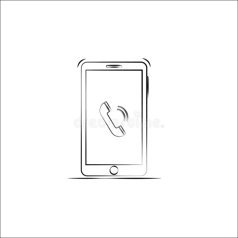 Значок смартфона плана r иллюстрация вектора Значок смартфона плана r иллюстрация вектора