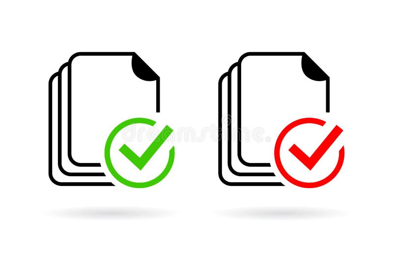 Documents spelling grammar control icons set. Documents spelling grammar control icons set