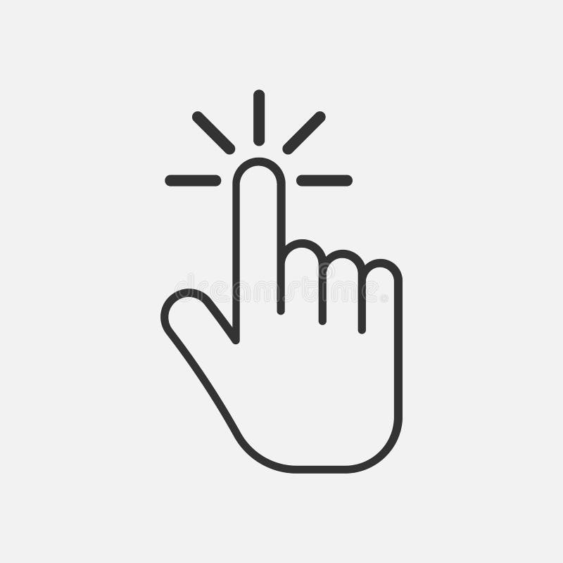 Значок щелчка икона руки жеста thumbs вверх Изолировано на предпосылке также вектор иллюстрации притяжки corel иллюстрация штока