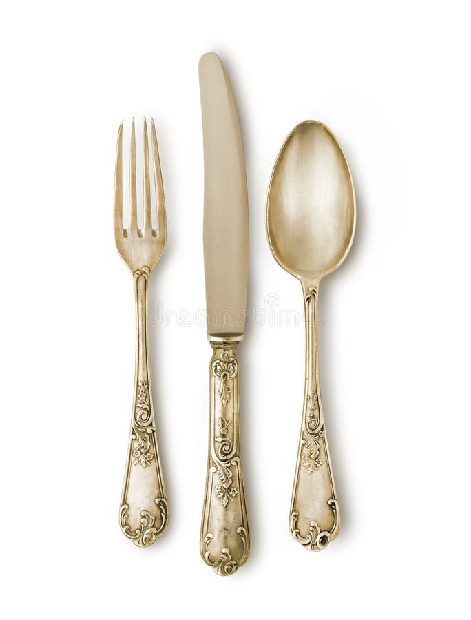 Золотистый комплект cutlery стоковая фотография Золотистый комплект cutlery стоковая фотография