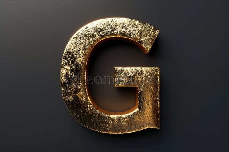Золотая буква G на черном фоне стоковые фотографии rf