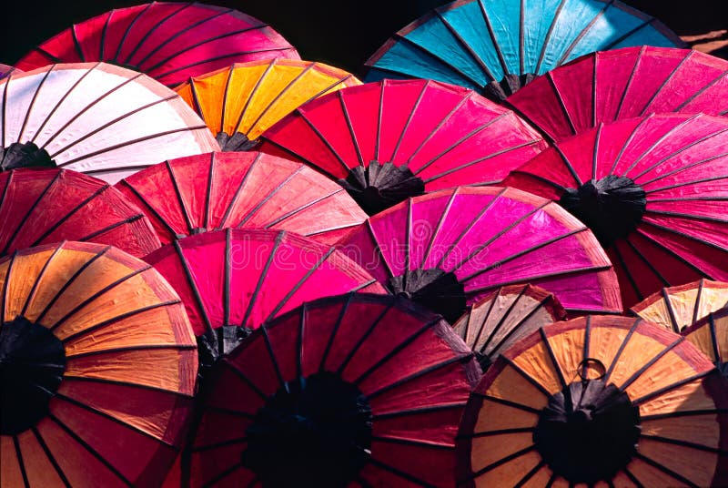зонтик рынка Лаоса tipical