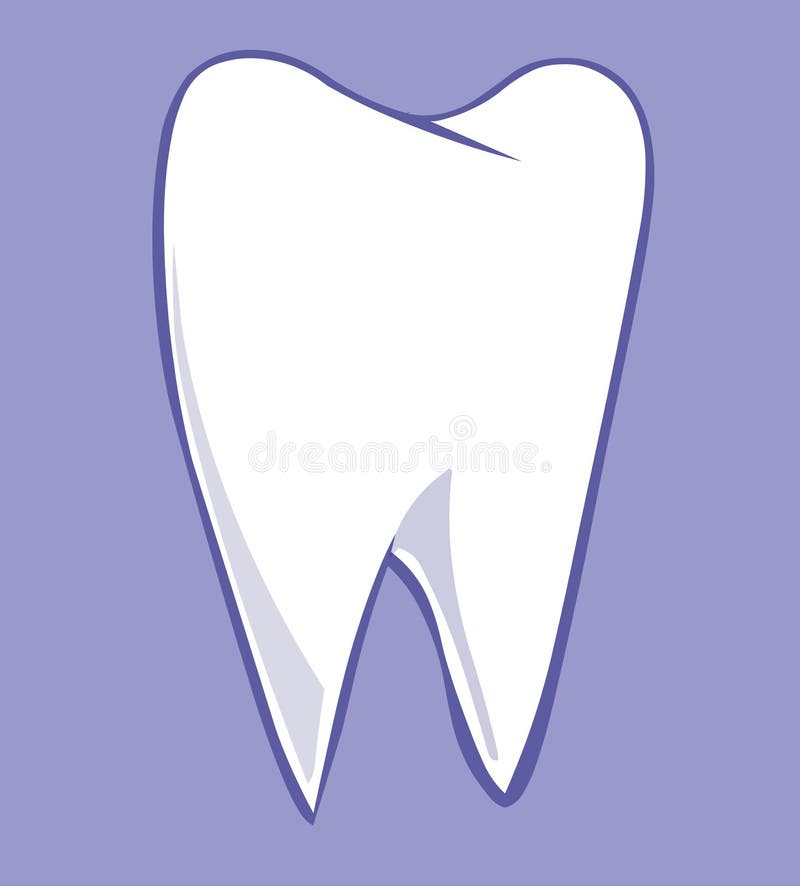 Simple tooth illustration on blue background. Simple tooth illustration on blue background