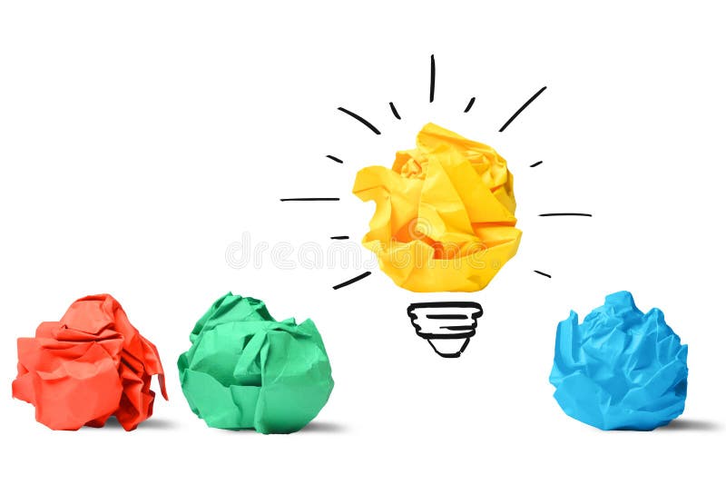 Concept of idea and innovation with paper ball. Concept of idea and innovation with paper ball