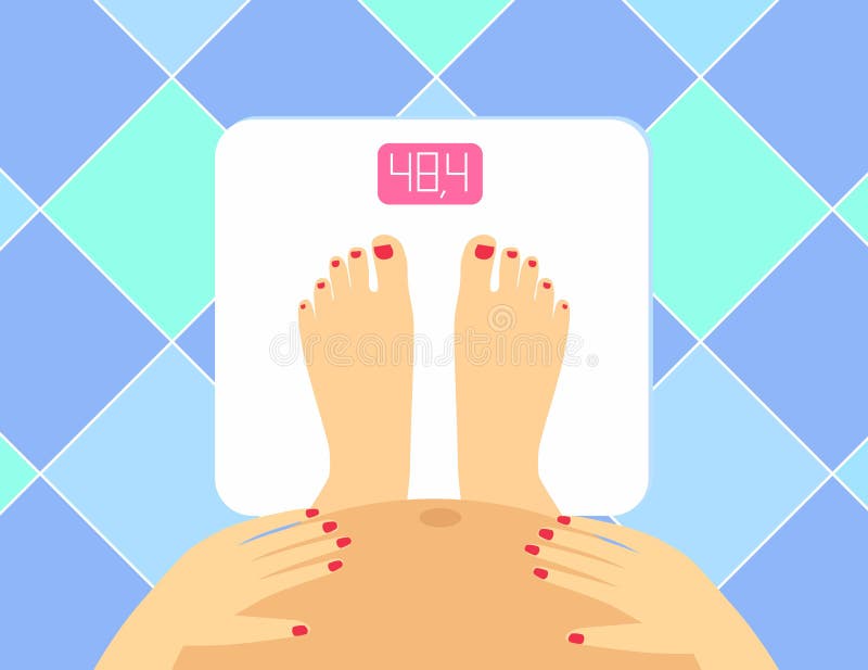Иллюстрация беременных женских ног и tummy на масштабах пола Наблюдатель веса вектора Беременная женщина концепция здоровья иллюстрация штока Иллюстрация беременных женских ног и tummy на масштабах пола Наблюдатель веса вектора Беременная женщина концепция здоровья иллюстрация штока