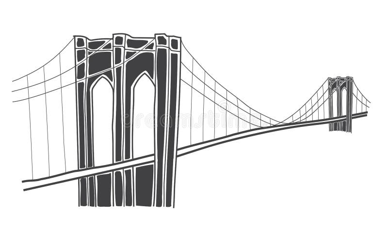 Simple illustration of brooklyn bridge, new york. Simple illustration of brooklyn bridge, new york