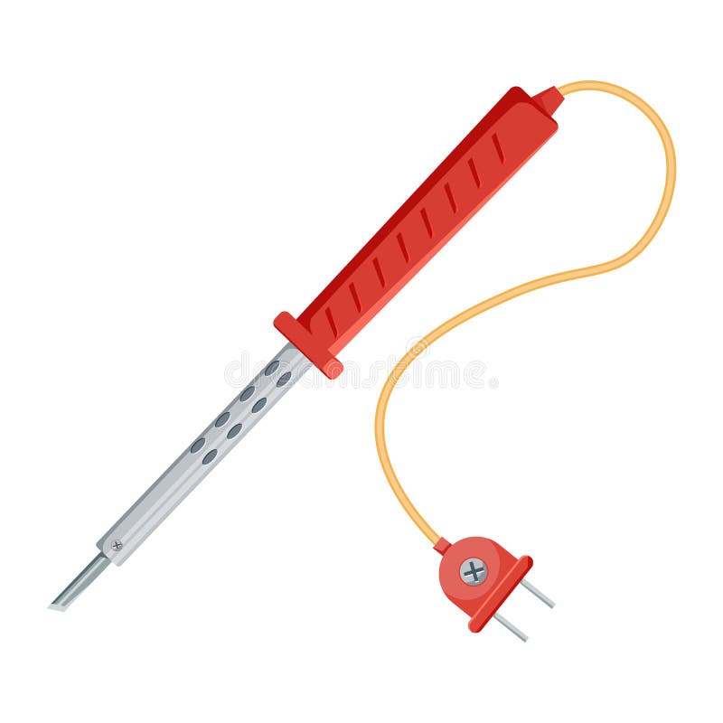 Soldering iron flat design vector illustration isolated on a white background. Soldering iron flat design vector illustration isolated on a white background