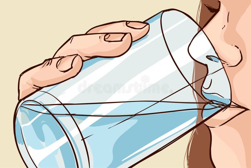 Иллюстрация вектора красивой питьевой воды женщины бесплатная иллюстрация Иллюстрация вектора красивой питьевой воды женщины бесплатная иллюстрация