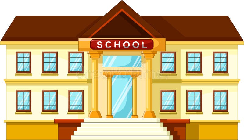 Иллюстрация вектора шаржа школьного здания бесплатная иллюстрация