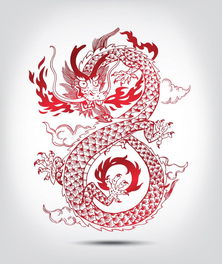 Иллюстрация дракона oriental традиционного китайския иллюстрация вектора Иллюстрация дракона oriental традиционного китайския иллюстрация вектора