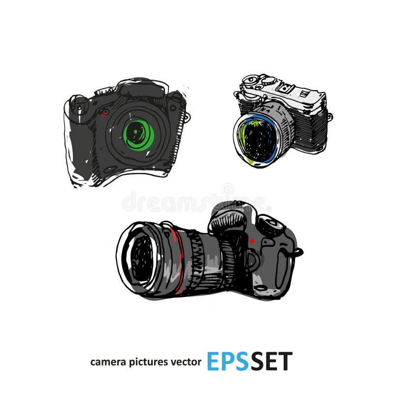 Иллюстрация собрания фотографии камеры установленная логотипы бесплатная иллюстрация