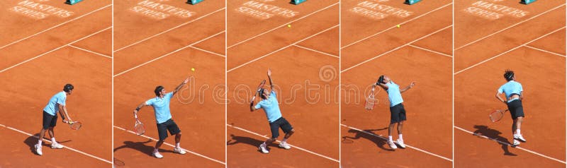 игрок federer выстроил в ряд верхнюю часть тенниса roger стоковые изображения