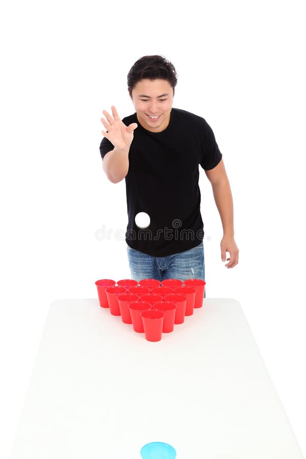 Игрок pong пива стоковые фотографии rf Игрок pong пива стоковые фотографии rf