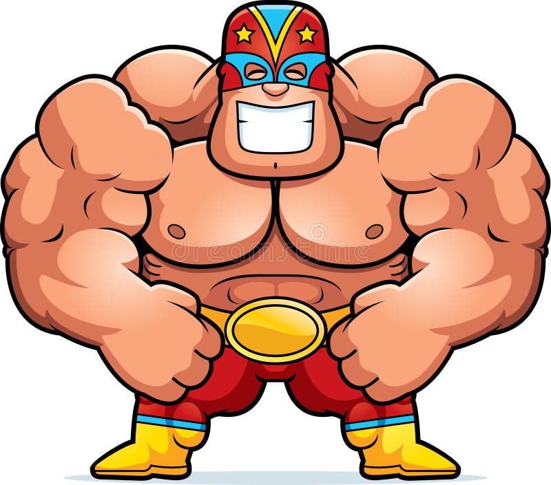 Изгибать Luchador шаржа иллюстрация вектора Изгибать Luchador шаржа иллюстрация вектора