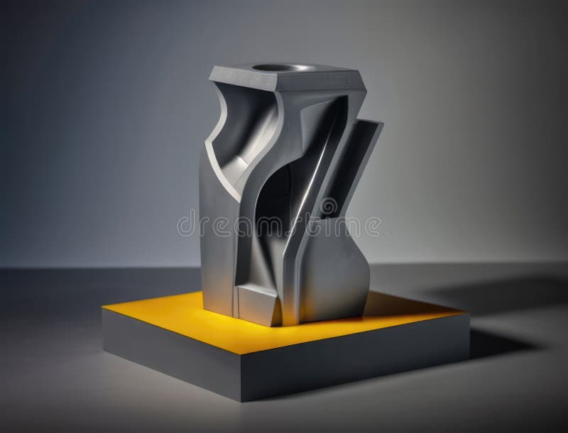 Brazing carburising steel casting. Podium, empty showcase for packaging product presentation, AI generation. Brazing carburising steel casting. Podium, empty showcase for packaging product presentation, AI generation.