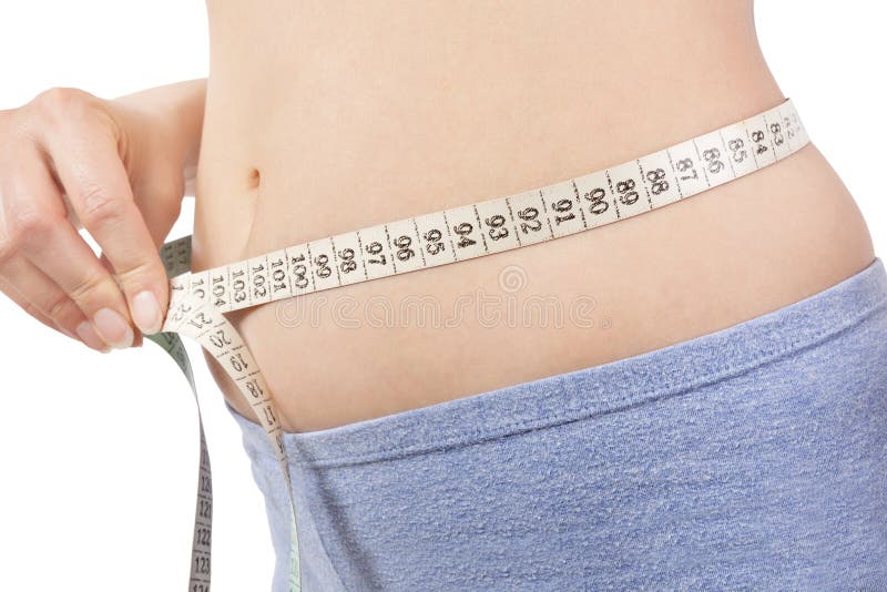 изолированная женщина веса торса измерения потери белая