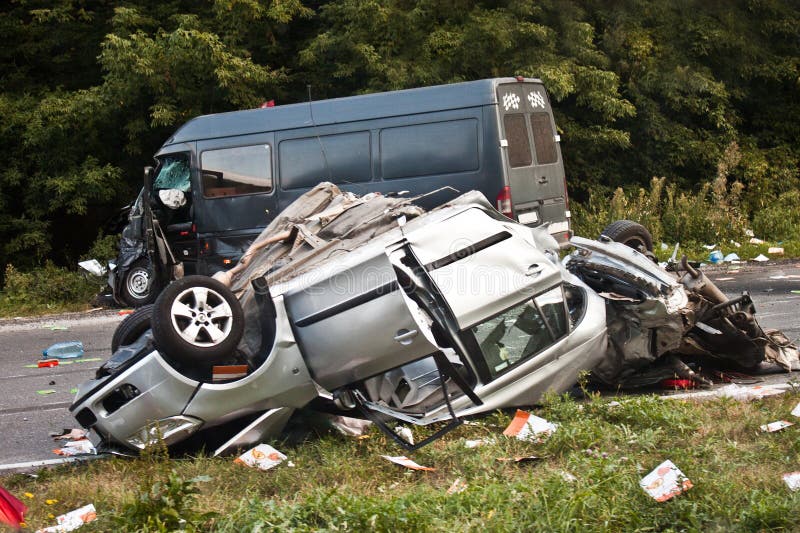 Car accident on the road. Car accident on the road.