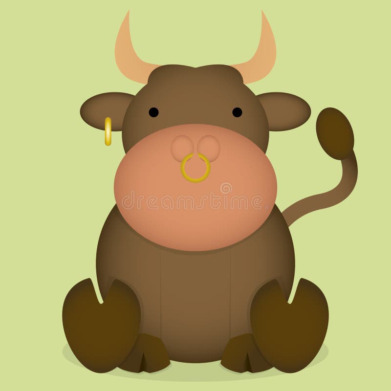 Изолированное усаживание Брайна Bull шаржа вектора милое бесплатная иллюстрация Изолированное усаживание Брайна Bull шаржа вектора милое бесплатная иллюстрация