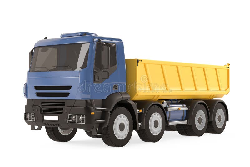 Изолированный самосвал Tipper. Желтая синь стоковые фото Изолированный самосвал Tipper. Желтая синь стоковые фото
